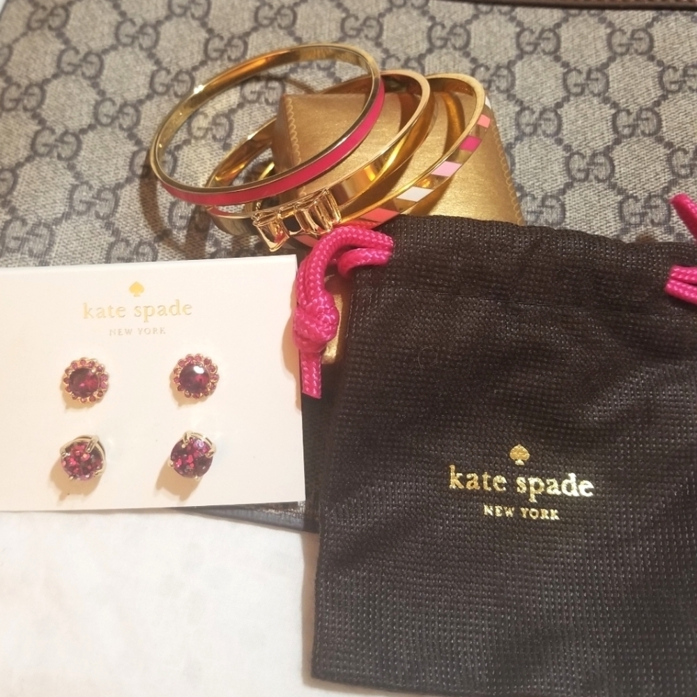 Lot Of NEW Kate Spade Jewelry Bangles and Earrings - Picture 4 of 8